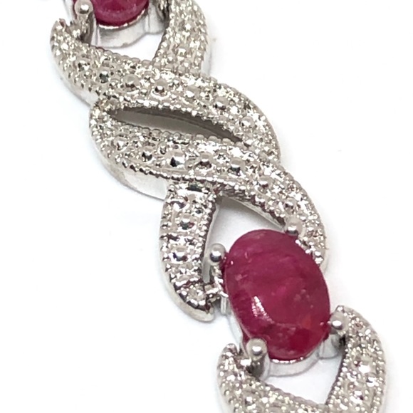 Genuine Ruby & Diamond Bracelet - Picture 3 of 7